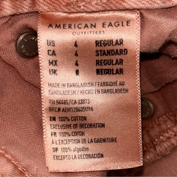 American Eagle Jeans Wide Leg Cropped Raw Hem Hidden Button Fly High Rise Denim - Picture 8 of 16